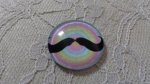 cabochon rond en verre 25mm moustache 001 