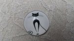 cabochon rond en verre 25mm chat 016 