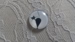 cabochon rond en verre 25mm chat 002 