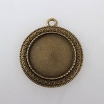 2 supports cabochons de 25mm bronze, pendentifs cabochons 119AB 