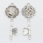 2 supports cabochons de 20mm argent, pendentifs cabochons ZX027-AS 