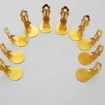 Supports Boucles d'oreilles Clips Plateau N°01 2éme Choix x 5 Paires Doré