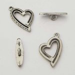 Fermoir Toggle Motif Coeur N°26 Argent