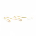 Support boucle d'oreille N°35 Hameçon plaqué Or 18K et Strass Transparent