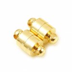 Fermoir Magnétique Colonne 12 x 6 mm Plaqué Or Réel 18K