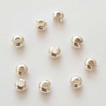 10 Perles à écraser cache nœud de 4 mm argent