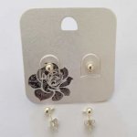 Boucles D'oreilles Tige Perceuse 14 x 4 mm Argent 02 x 2