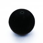 Perle ronde résine velours 18 mm Noir
