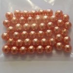 Perle ronde verre effet nacré orange 6 mm N°01