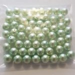 Perle ronde verre effet nacré vert 01 6 mm N°01