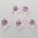 Petite Perle Goutte en Verre Rose Transparent 9 mm x 6 mm