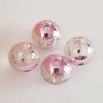 Perle ronde plastique fantaisie rose 18 mm N°07