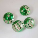 Perle ronde plastique fantaisie vert 25 mm N°02