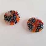 Perle Galet en Verre Fantaisie Fleur 30 mm N°01