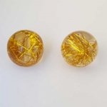 Perle ronde plastique brillante jaune doré 24 mm N°001