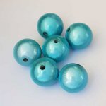 Perle ronde en plastique Turquoise 16 mm
