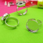 1 support bague plateau de 16 mm Argent N°004