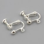 Support Boucle d'oreille Clip réglable à vis argenté 16 x 18 mm x 1 paire