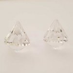 Perle acrylique Diamant transparent 38 x 31 mm