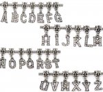 Breloque Alphabet 03 Lettre K et Strass