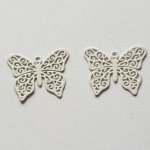 Breloque papillon N°19 Blanc 13 x 16 mm