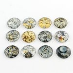 10 cabochons ronds en verre 20mm assortis Steampunk Q-37-20