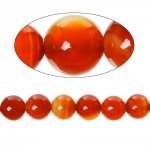 10 Perles Agate ( Chauffé ) Rond Rouge Orangé 8 mm Classement B