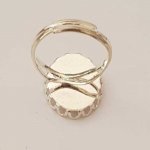 1 support bague cabochon de 13 x 18 mm Argent