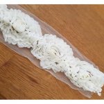 Dentelle Style Tulle Fleur Blanc en relief 80 mm N°01