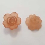 Fleur Rose Givré 25 mm Orange Clair