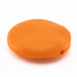 Galet plat résine rond 27 x 8 mm effet cuir Orange