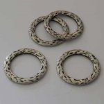 Perle rondelle plate anneau intercalaire en métal argenté 031 Argent