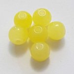 Perles Verres Rondes 08 mm Jaune 01 x 5 Pièces