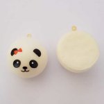 Tête De Panda Fille N°02 Nœud Orange Style Mousse