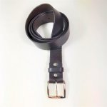 Ceinture cuir vachette tannage végétal coloris marron foncé