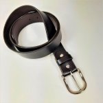 Ceinture cuir vachette tannage végétal coloris marron foncé