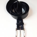 Ceinture homme en cuir, coloris noir.