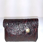 Porte-monnaie rétro croûte de cuir imprimé façon croco croco