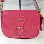 Sac en cuir de vachette grainé coloris rose fuchsia