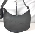 Sac demi lune zippé cuir de vachette gris