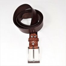 Fête des Pères! Ceinture cuir vachette, tannage végétal, coloris marron 2 tons.