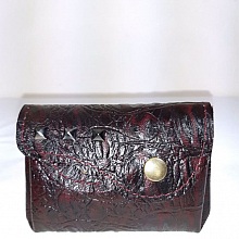 Porte-monnaie rétro croûte de cuir imprimé façon croco croco