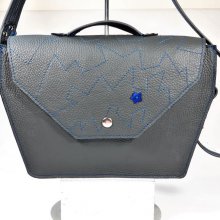 Sac bandoulière cuir vachette,fabrication artisanale coloris gris