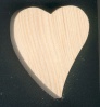 Coeur en bois 5 x 5.5 cm forme inclinée