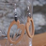 boucle d'oreille ovale en bois bijou en bois fait main, forme géométrique
