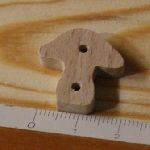 Bouton champignon 22mm embellissement scrapbooking nature foret bois massif fait main