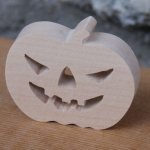 Figurine citrouille d' halloween en bois d erable  a peindre