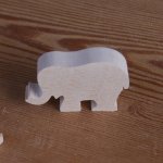 Figurine miniature éléphant en bois massif à décorer loisirs créatifs fait main 