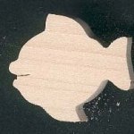 Figurine poisson en bois 2.5 x 3 cm, fait main, a peindre