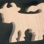 figurine miniature vache ep 3mm a peindre et a coller en bois d'erable massif decoupé a la main, embellissemnt scrap animaux ferme